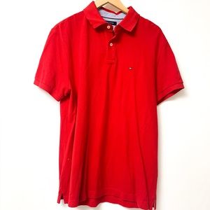 Tommy Hilfiger Mens Shirts Red Polo Classic Fit